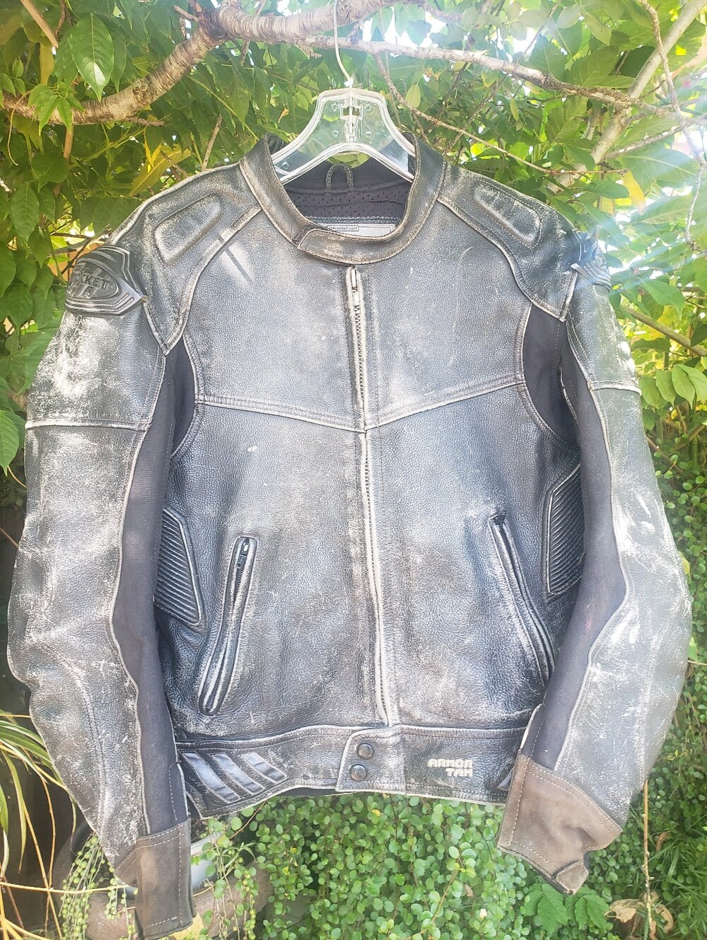 Joe Rocket Vintage Men's Black Distress Leather Motorcycle Jacket Size 44